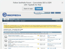Tablet Screenshot of forum.seopedia.ro